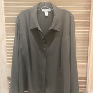 Elana by Tanner button up Taupe Top NWOT Sz.16